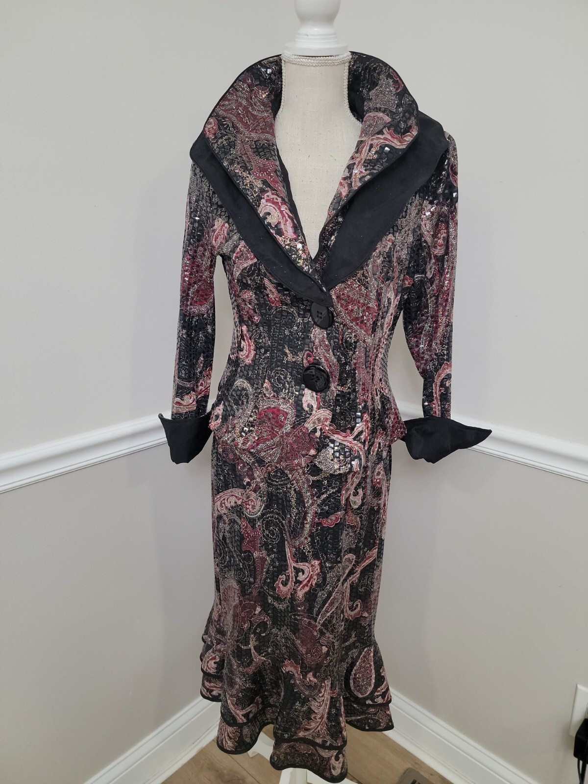 Women’s SONG & SUNG By Design Today’s Black and Blue Knit Jacket Size S
