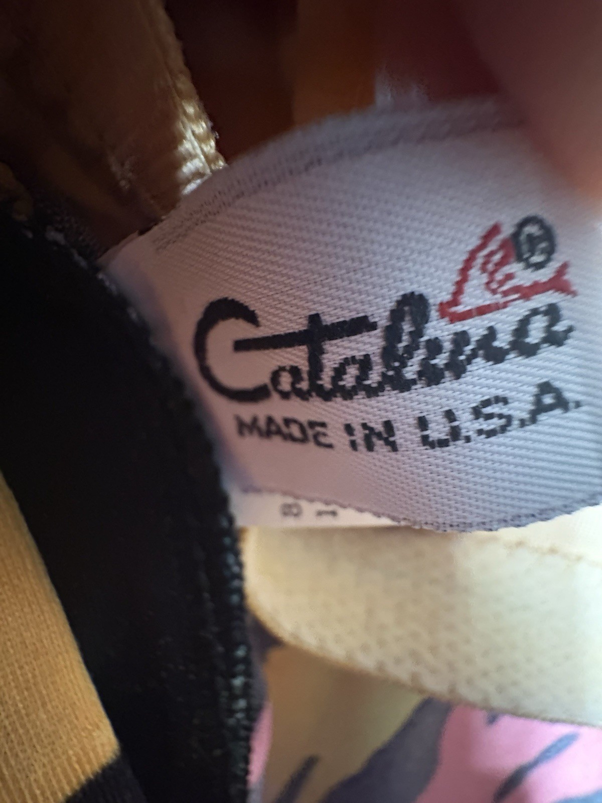 Catalina Neon Splash One Piece Swimsuit Bathing Suit Size 14 USA VTG 80s 38/32