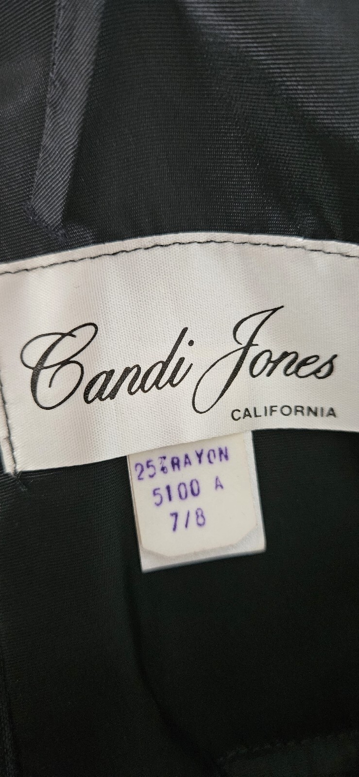 Vintage 1980s Candi Jones Of California Original Dress Mkd Size 7/8