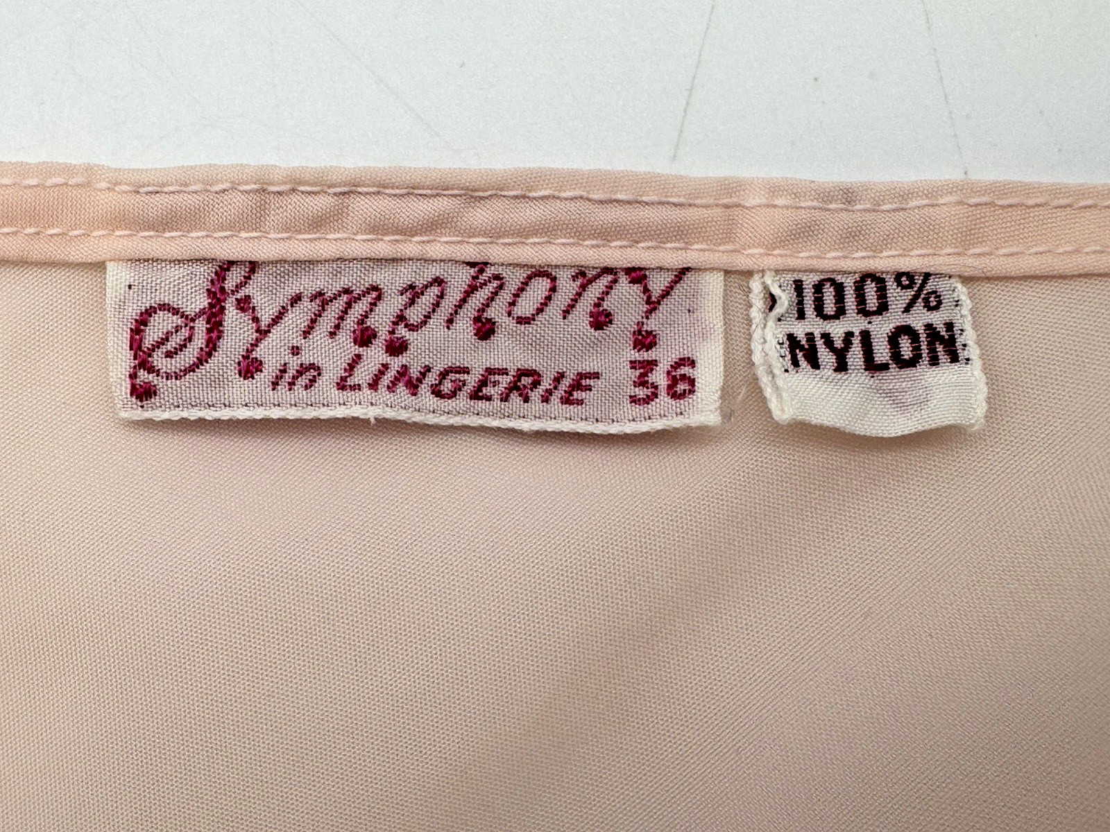 VTG Symphony Full Slip Dress Pink, Lace, Pink, Bust 36, Nylon Retro Sexy 1960’S