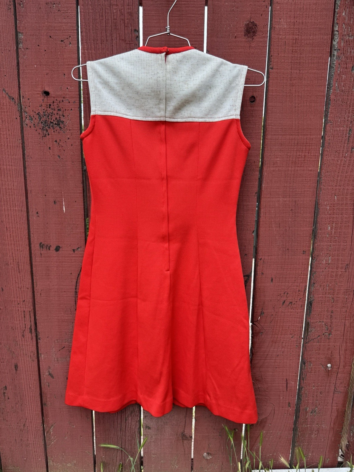 Vintage 60s 70s Montgomery Ward Red Dress Sleeveless Mod Retro Mad Men Hippie
