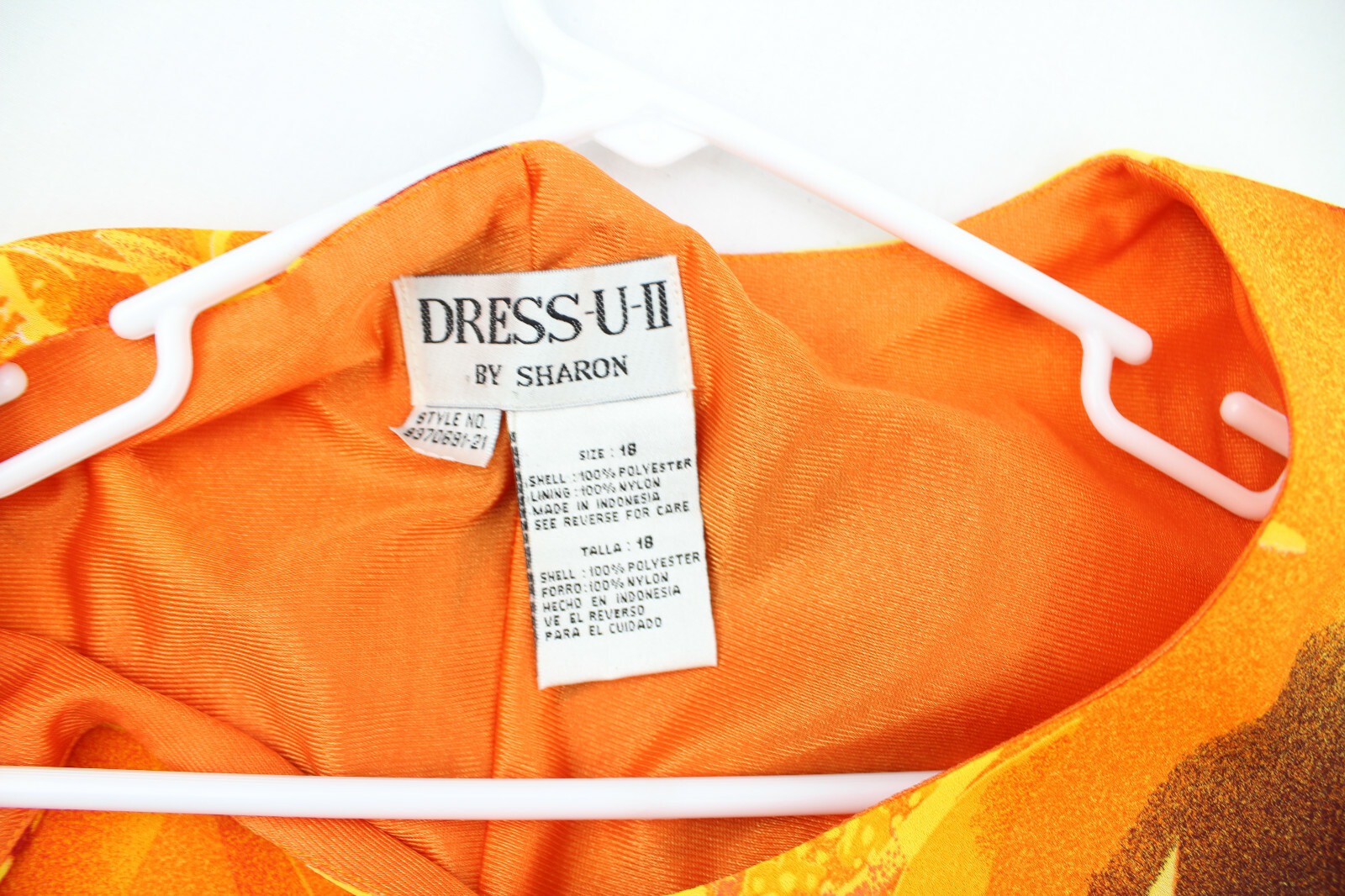 DRESS U II by Sharon Floral Orange 2 Piece Skirt Set Size 18 Dress Top Ruffle