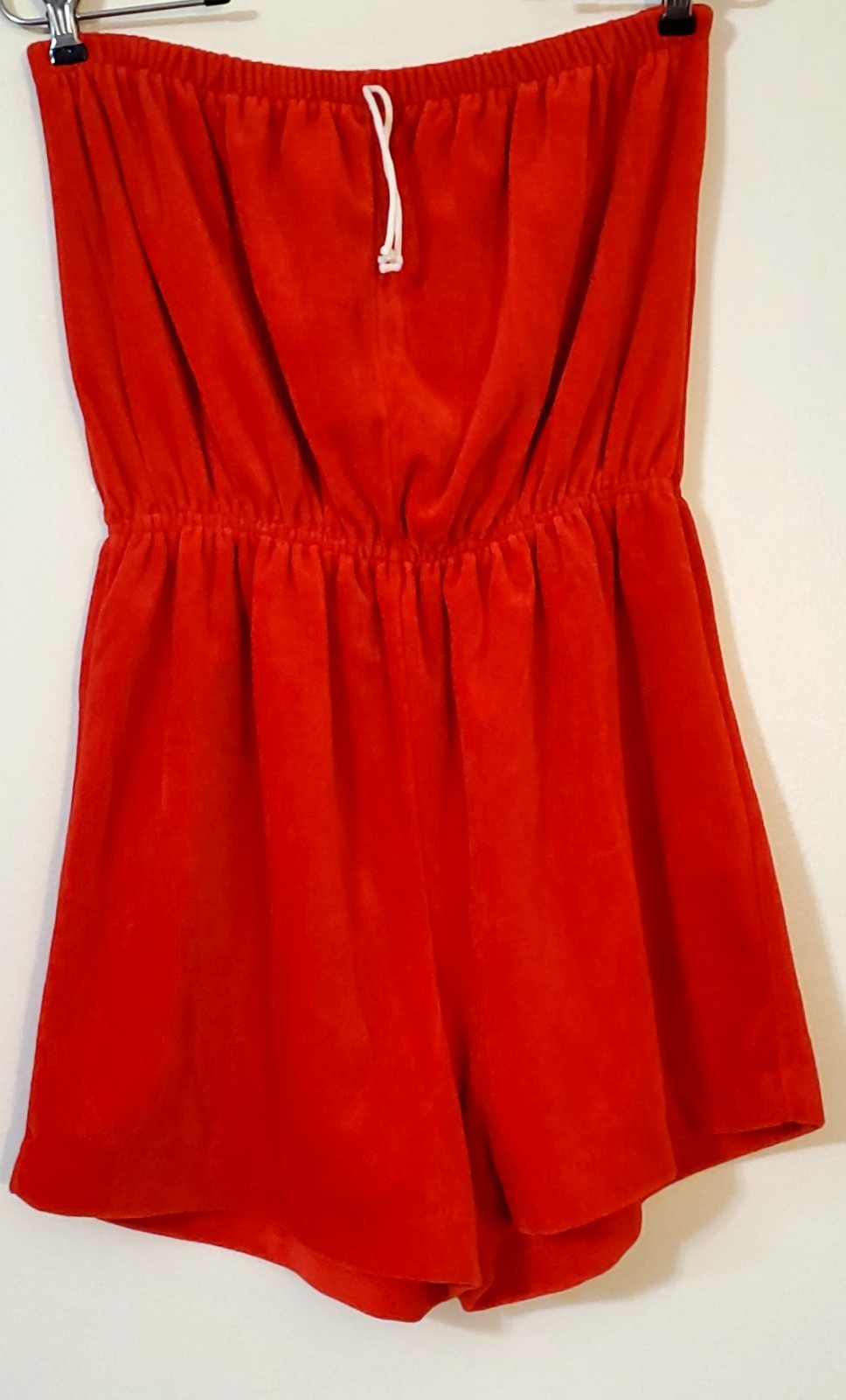 Authentic Vintage Red Terry Halter Shorts Romper sz XXL (see measurements)!
