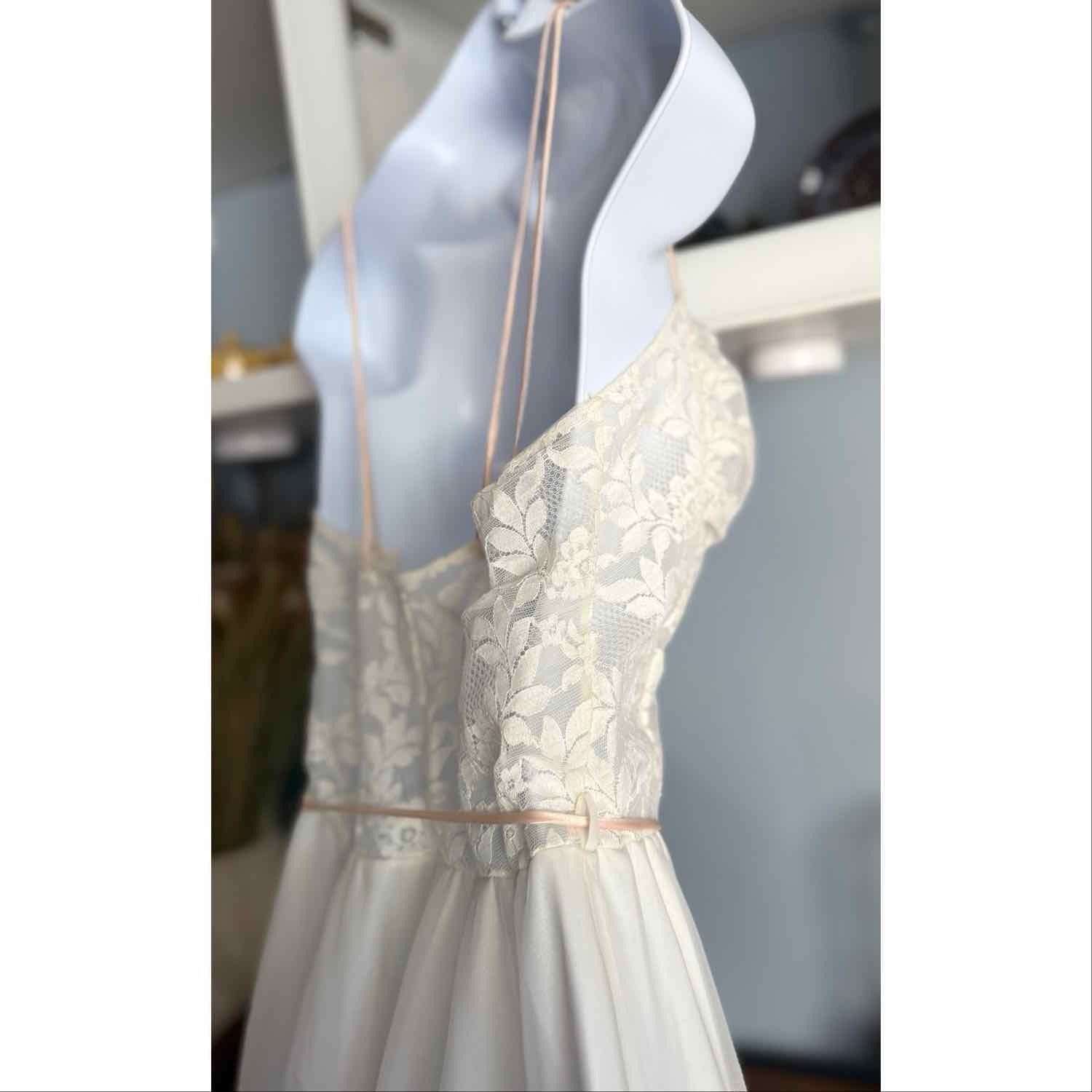Vtg 50s 60s Eyeful by the Flaums Lace Embroidered Chiffon Nightgown Dress 34