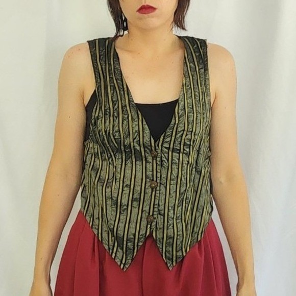 80s Black, Green and Gold Vest