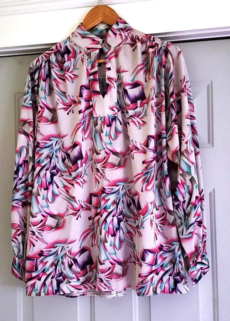 Killer Vintage 1940s Lucky Pierre Hollywood Regency Dorothy Draper Blouse Size M