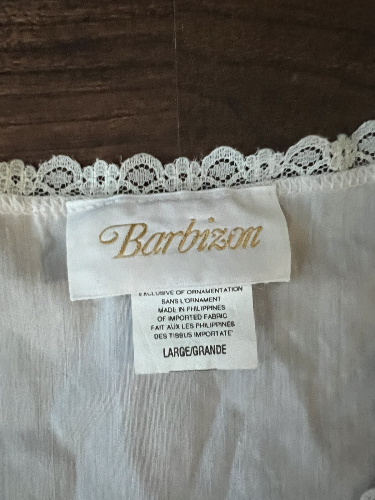 Vintage Barbizon Granny lace trim floral embroidered nightgown size large