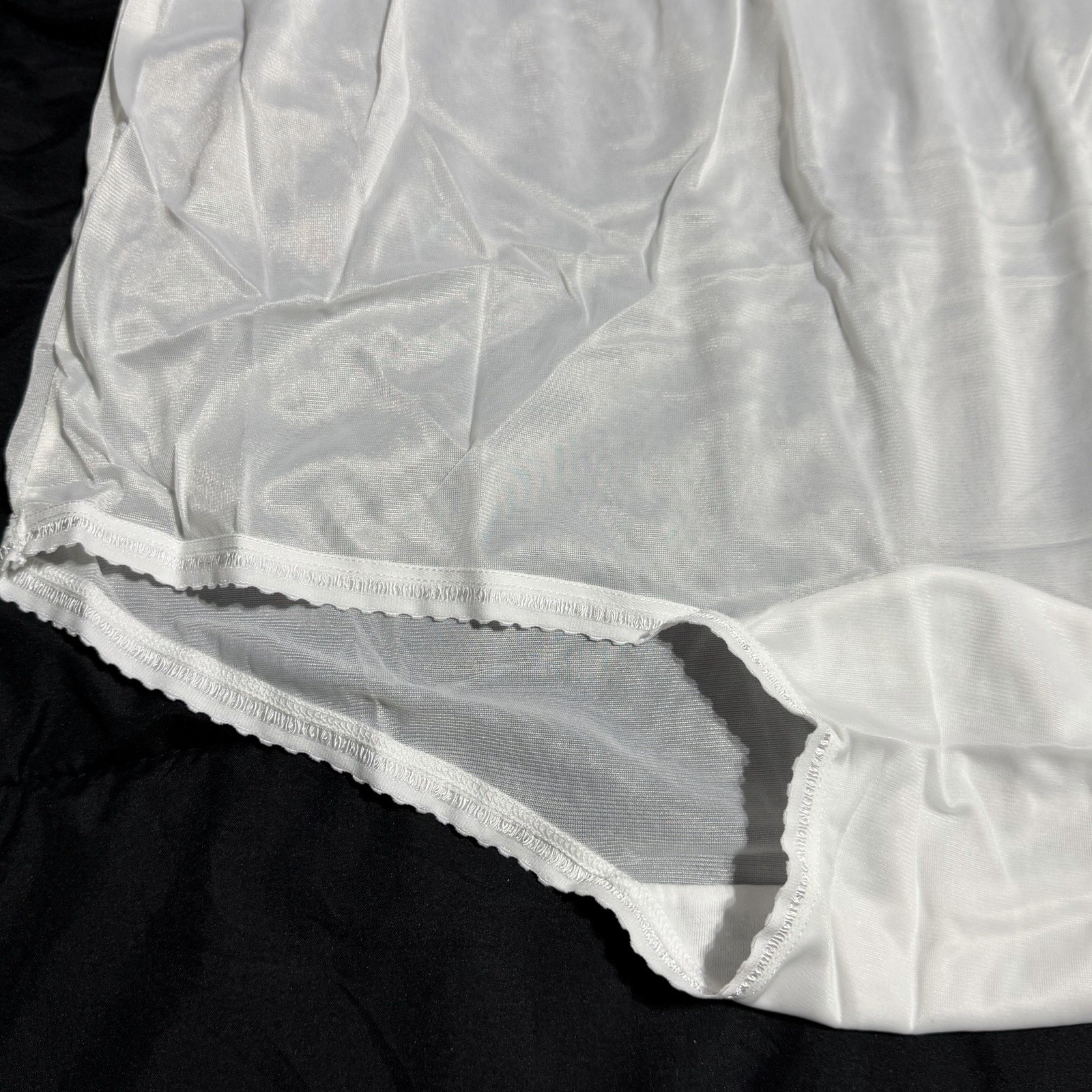 3 Pair Bali 26210 White 3XL / 10 Nylon Satin Full Cut Brief Panties High Waist