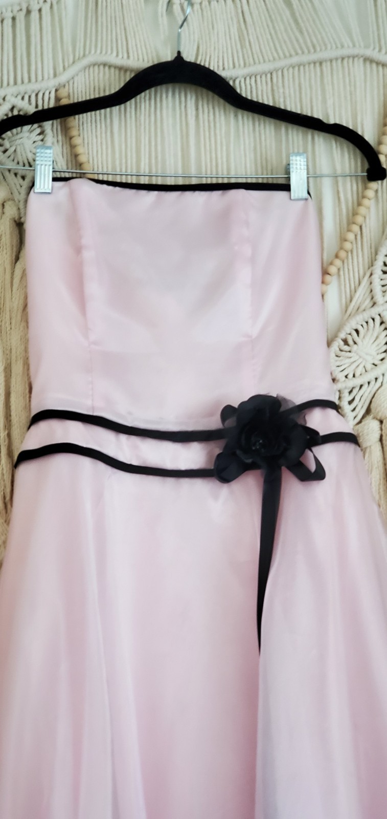 Scott McClintock Pink/Black Strapless Dress for Prom, Wedding, Party
