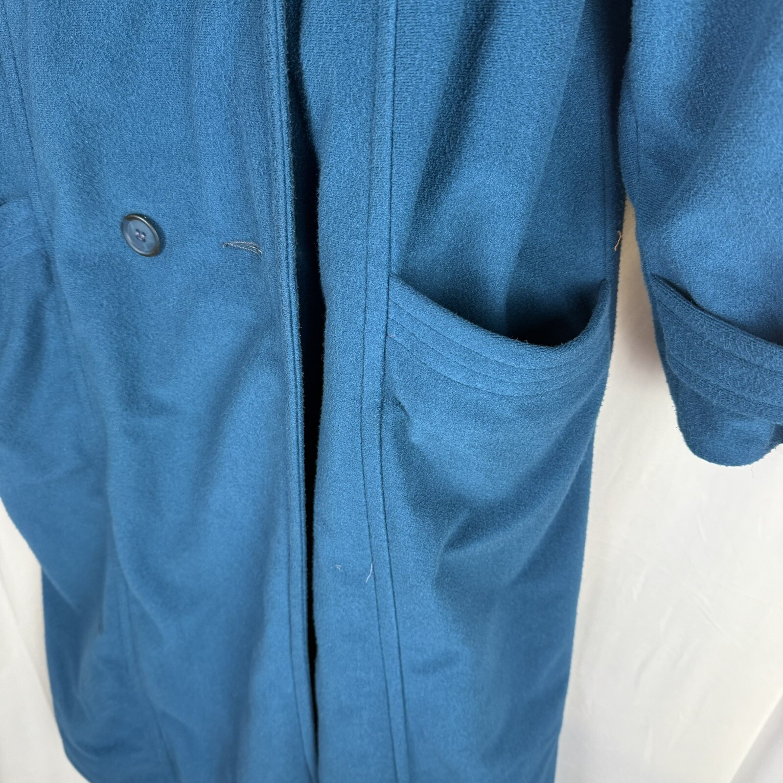 Vintage Kashmiracle by Wellington Made in USA Teal Long Coat 80’s Retro