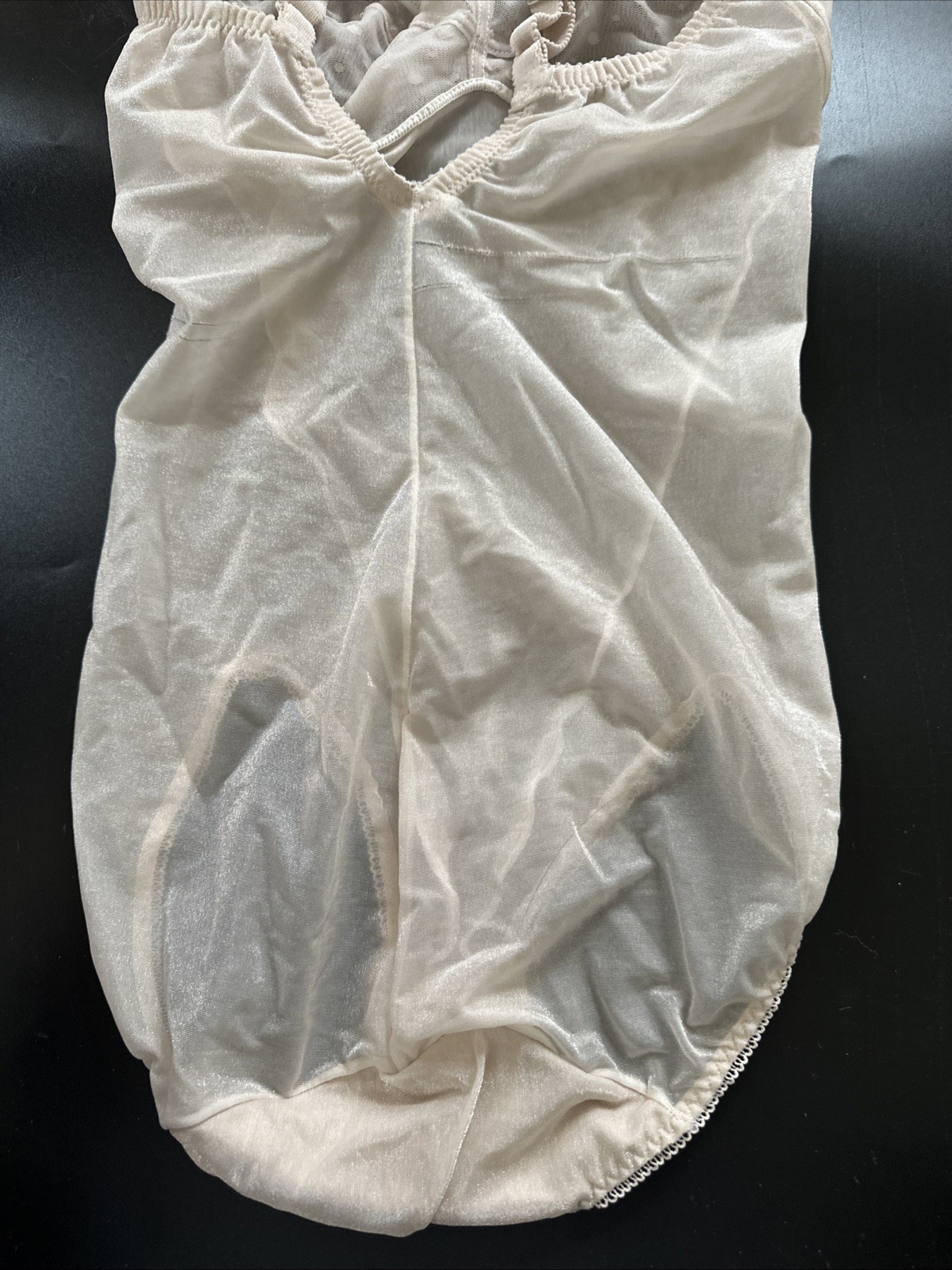Vtg Bodysuit Lingerie Sheer Buff No Tag Flaws See Photos Women’s Shaper