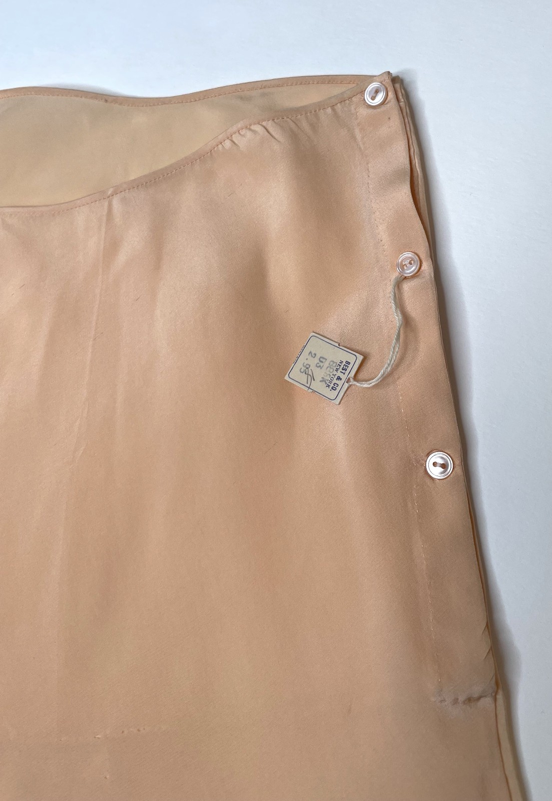 Antique 20s Pink Peach Silk Panties S M NOS Button Side Tap Pants Lace Embr