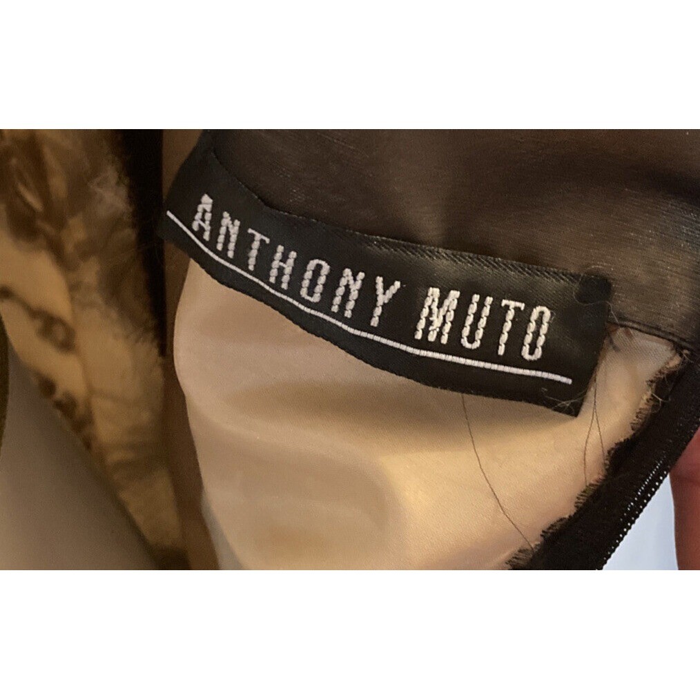 Vintage Anthony Muto Black Lace Dress Union Made in USA 1960s Puff Sleeve Size 8