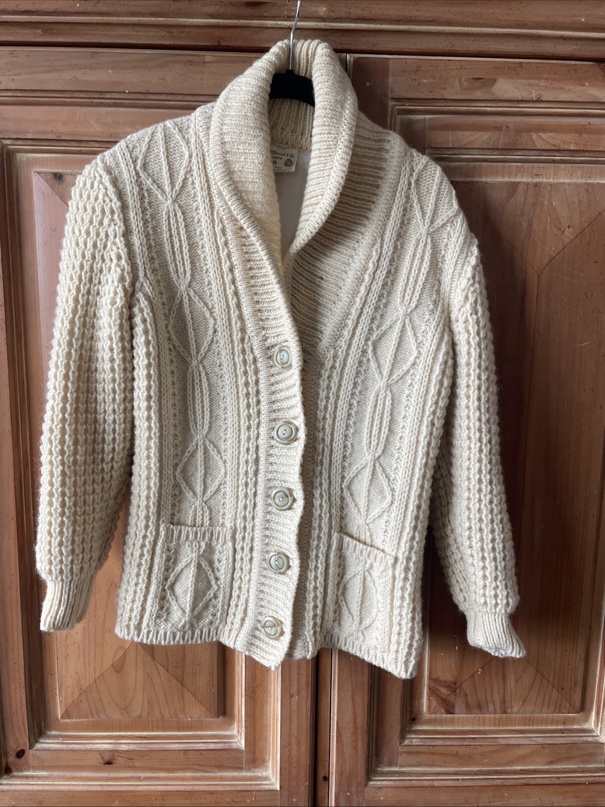 Vintage Gaeltarra Aran Sweater Cable Knit 100% Wool Made in Ireland XL Woman’s