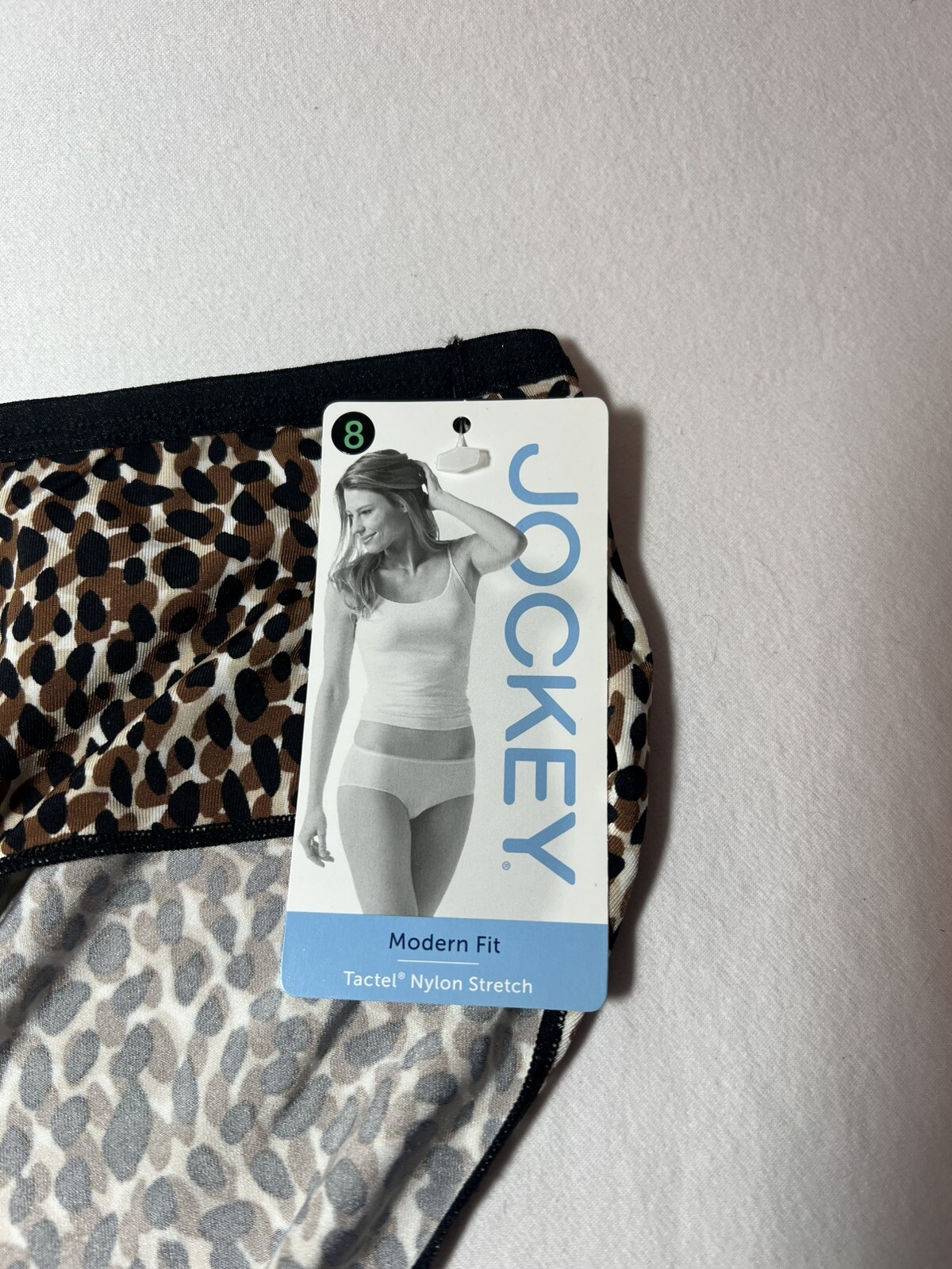 Vintage Jockey Silky Soft Leopard Print Modern Fit Tactel Nylon Size 8 NWT
