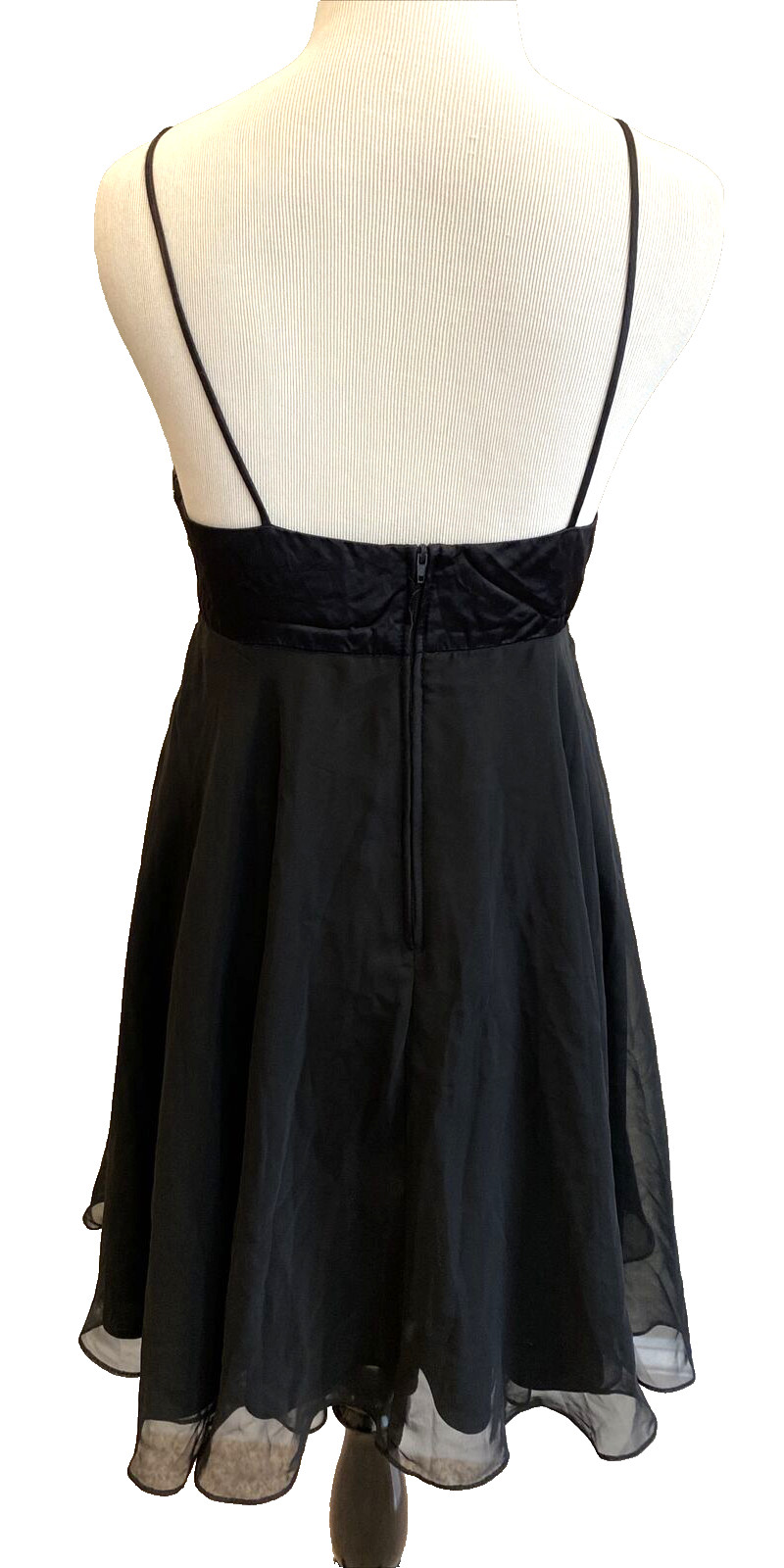 Vintage Blondie and Me Little Black Cocktail Dress USA 5/6 Chiffon Beaded Party