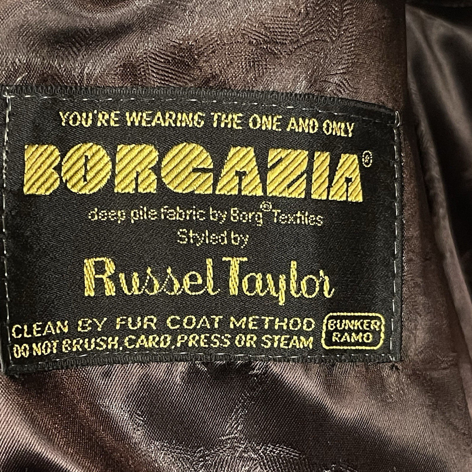 Vintage Borgazia By Russel Taylor Women’s Long Faux Fur Coat Black & Brown Sz M