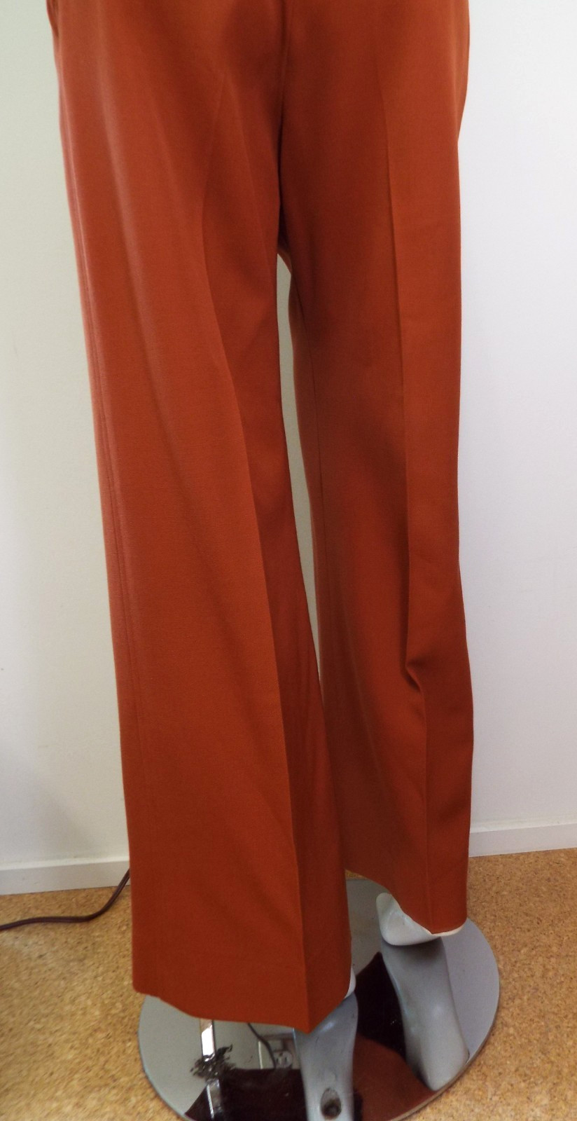 VTG 1970s Yves Saint Laurent Rive Gauche Rust Brown Wool Pants Wide Trousers YSL