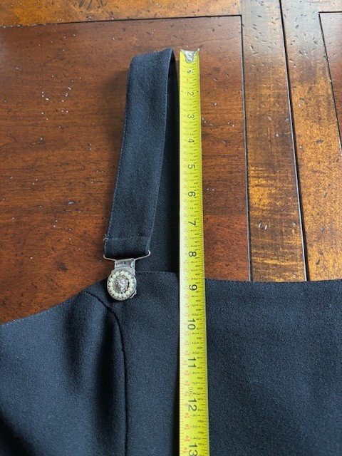 VINTAGE GIANNI VERSACE VERSUS BLACK SUSPENDER DRESS WITH MEDALLIONS SZ 30/44