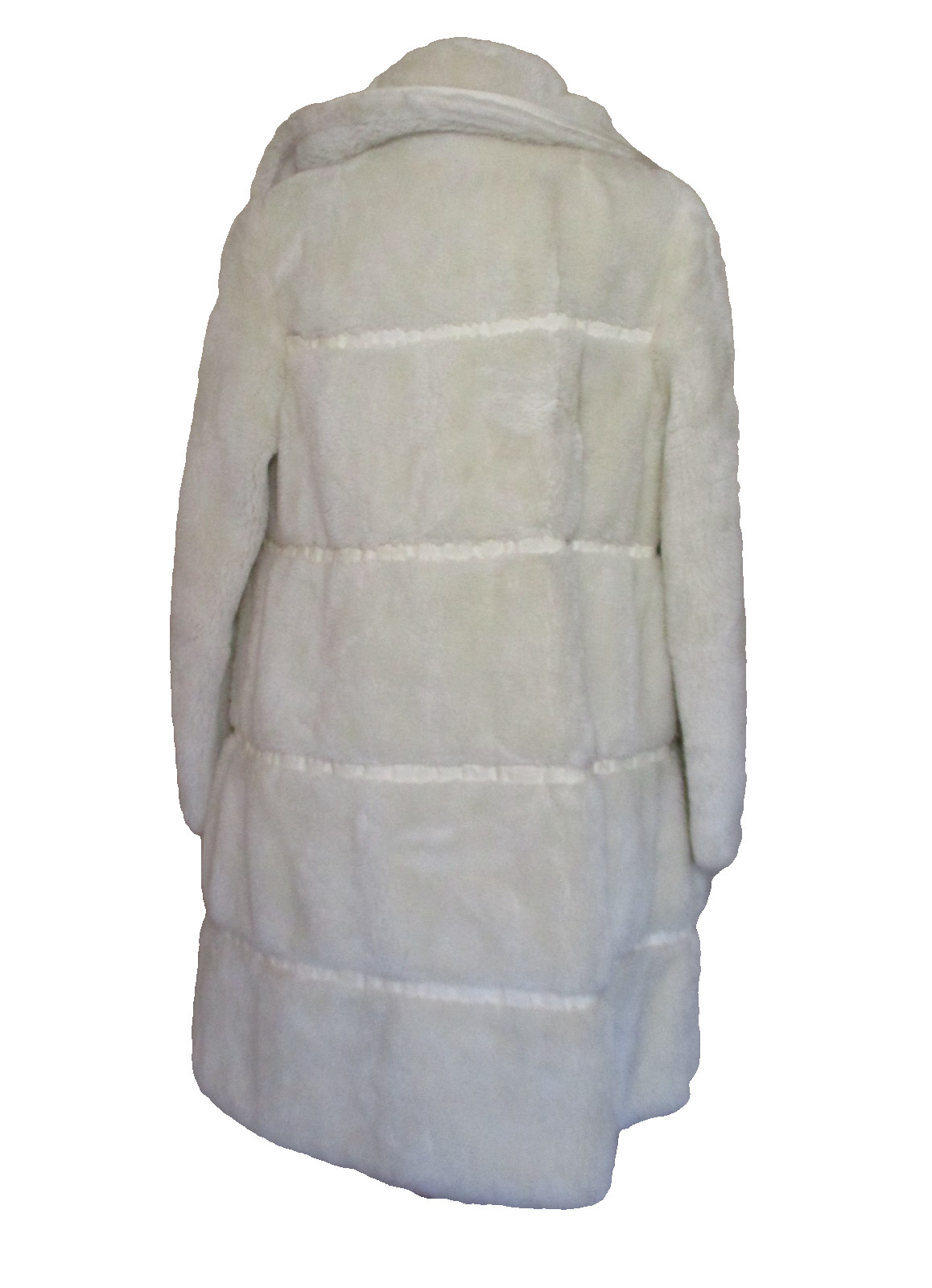 Vintage 60s Country Pacer Glenoit Faux Fur Coat Womens S/M Off White