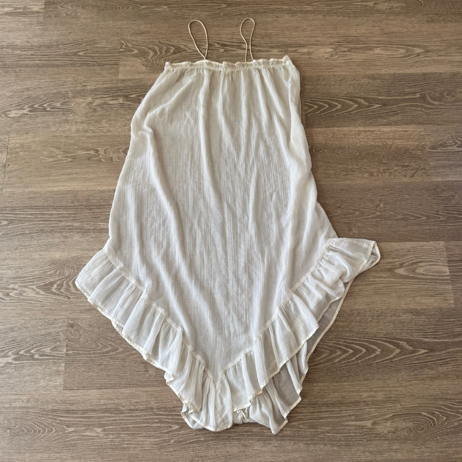Vintage 70s Clovis Ruffin Disco Goddess Flowy Tunic Chic Prairie Slip Dress Sz S