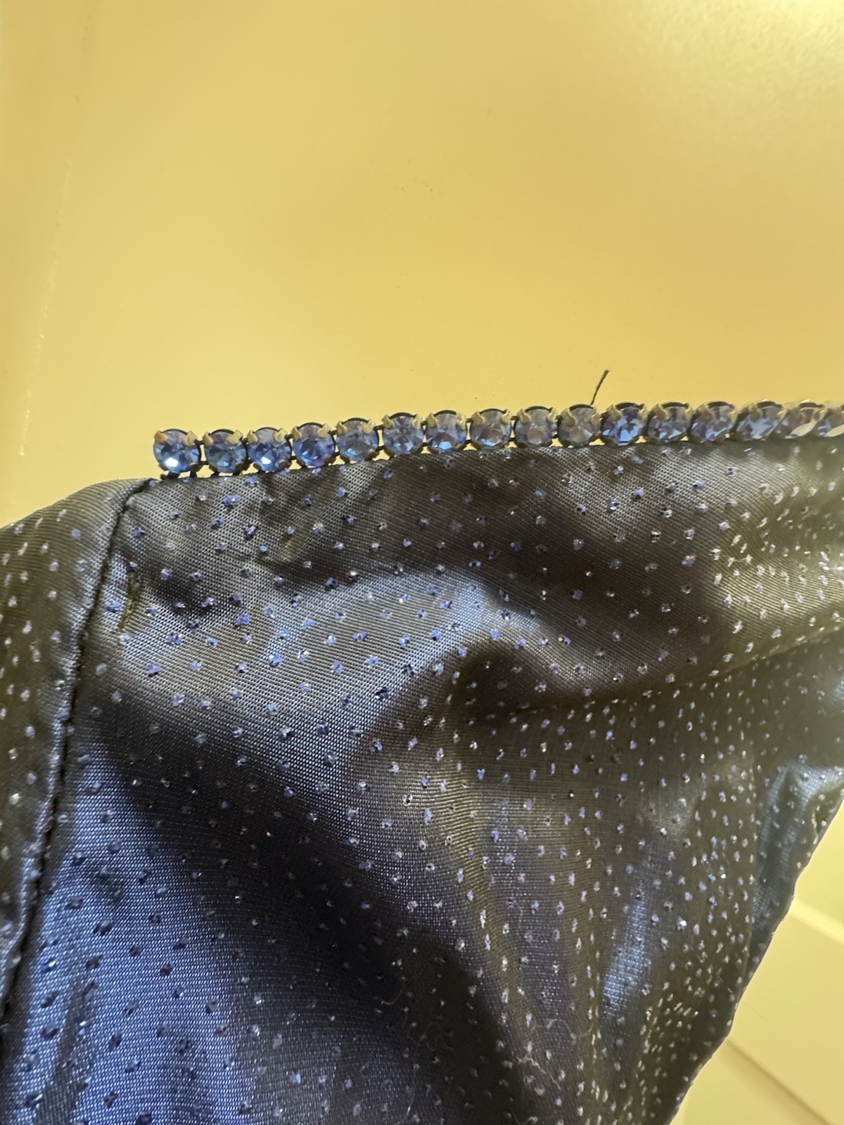 VTG Scott McClintock Blue Sparkle Strapless Gown Dress 12 Midnight Navy Prom
