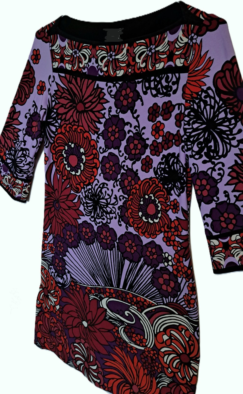 Vtg Psychedelic 90s Does 70s Shift Dress S/M