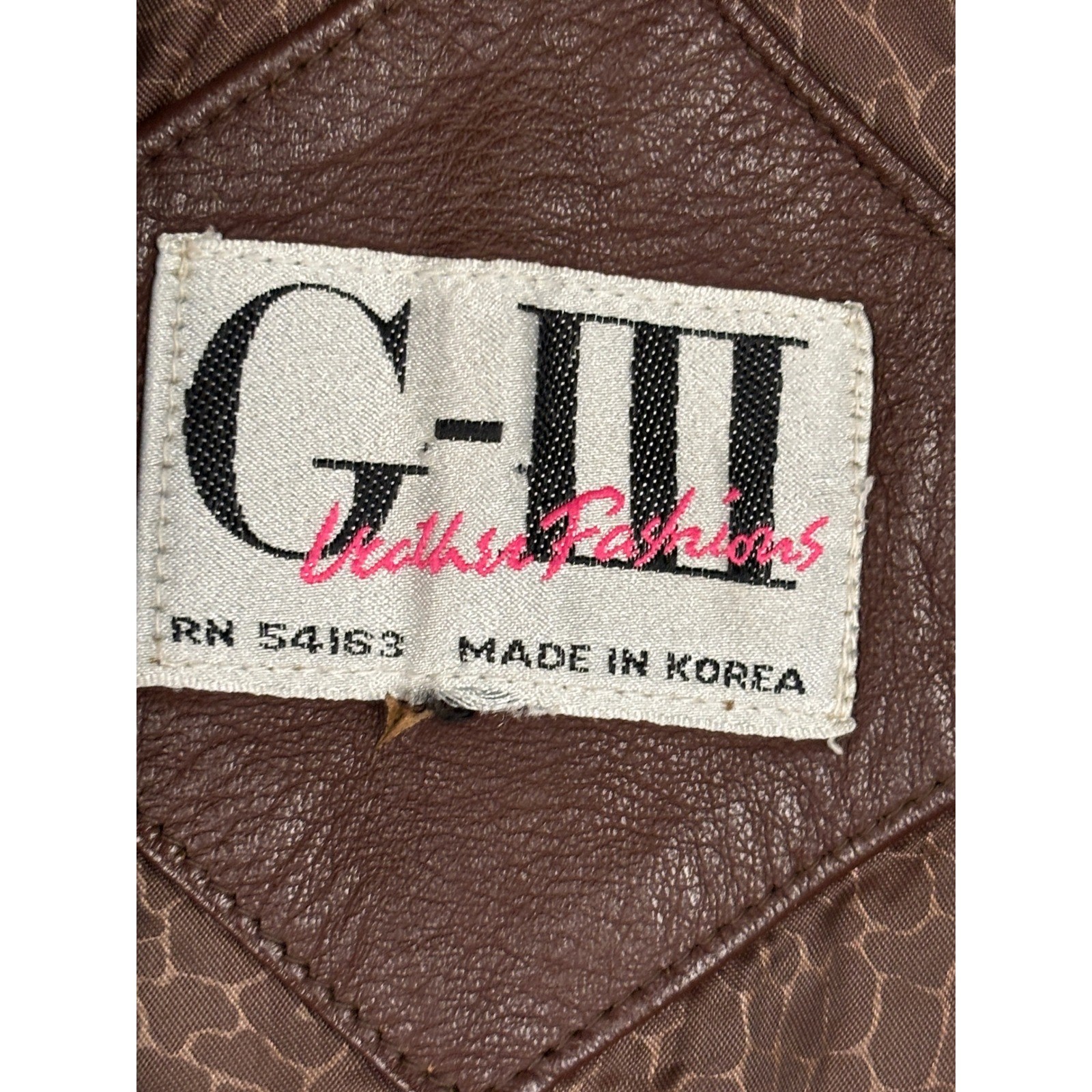 G-III Leather Fashions Brown Genuine Leather Vintage Coat Jacket Mid-Length 80s