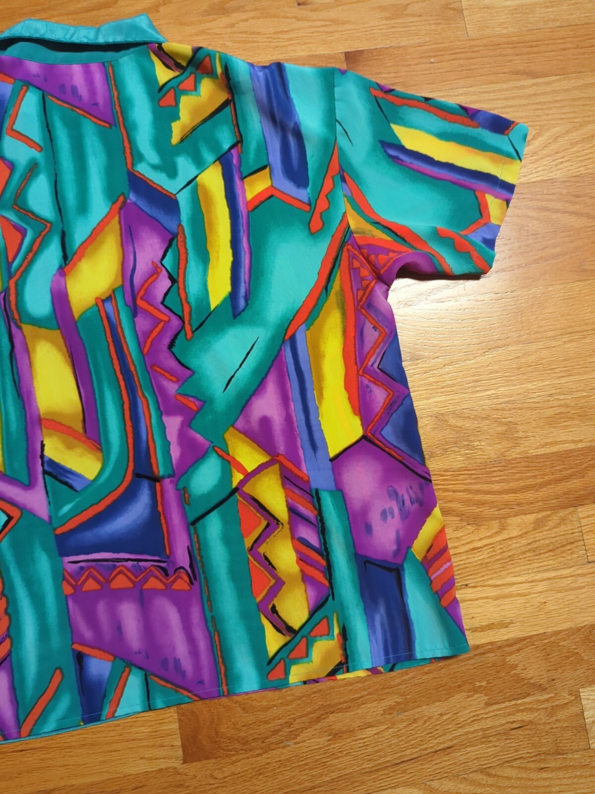 Vintage City Girl California Blouse Shirt Color Block Retro 12 Made In USA