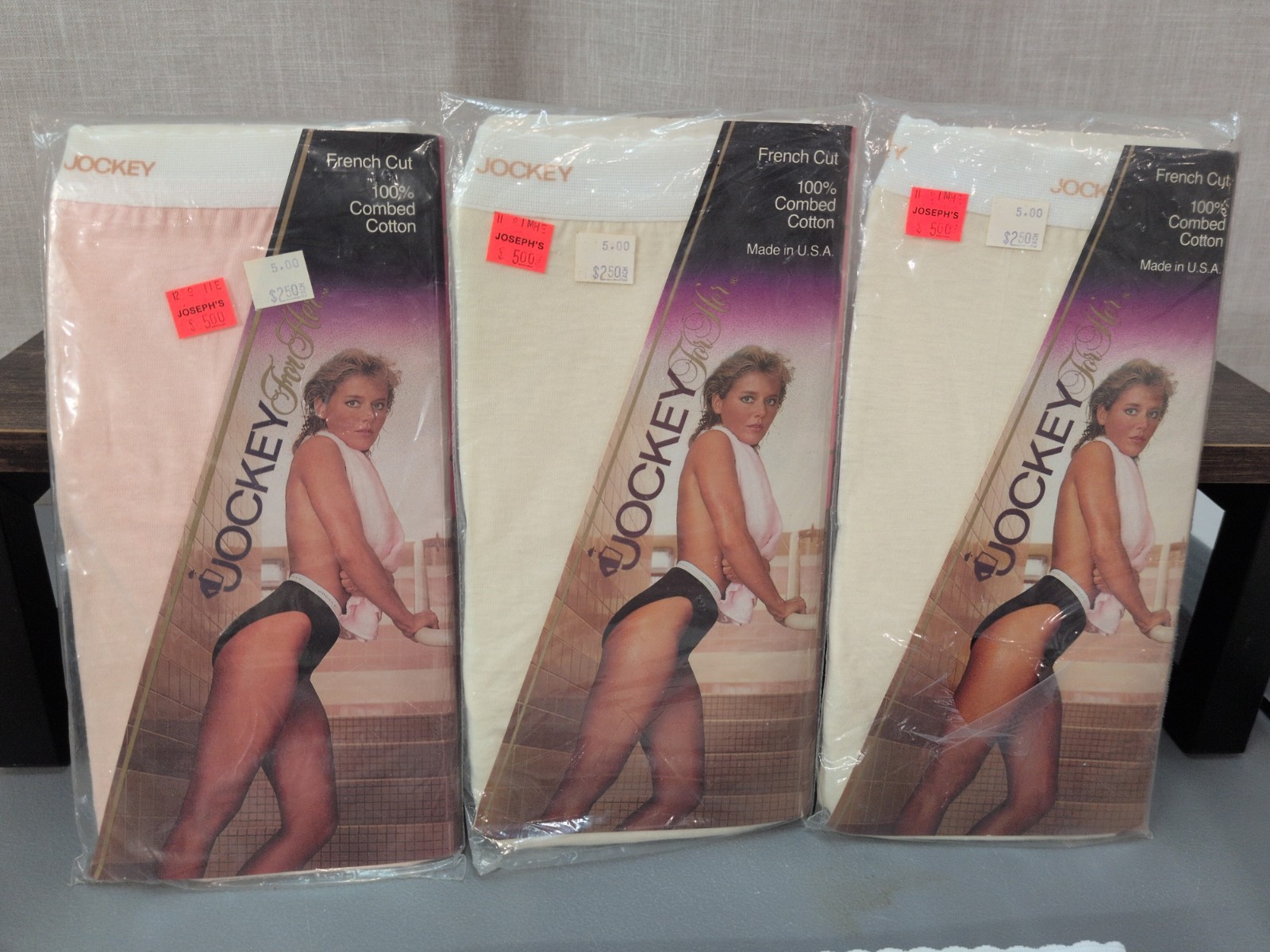 Jockey For Her Vintage French Cut Size 4 100% Cotton (3) Count Mixed Colors
