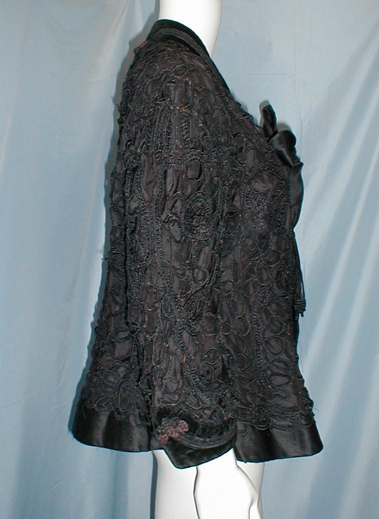 Regal Antique Dress Jacket Edwardian 1912 Black Satin and Lace