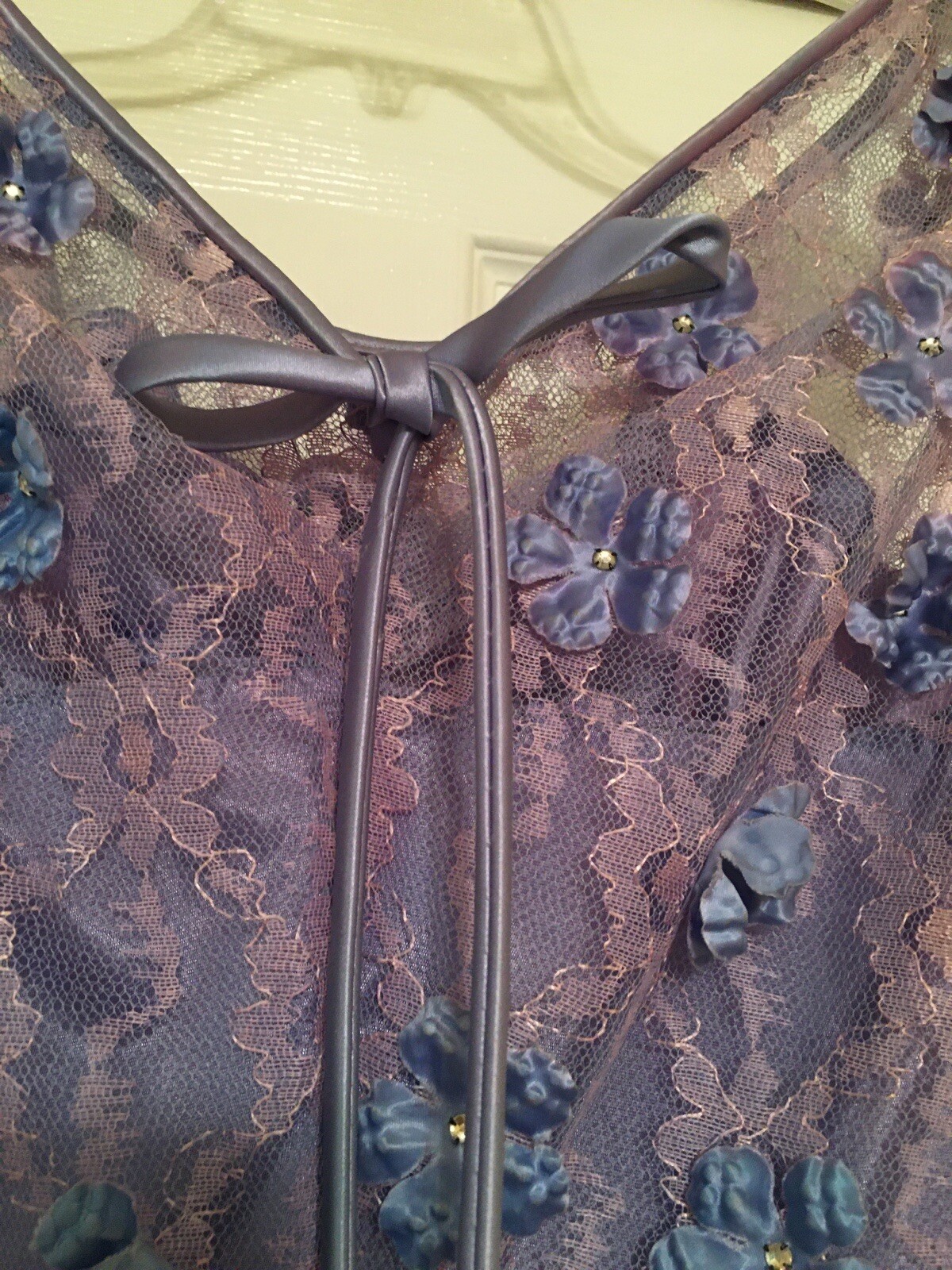 Vintage Ladies Special Occasion Dress Violet Measurements In Description Small