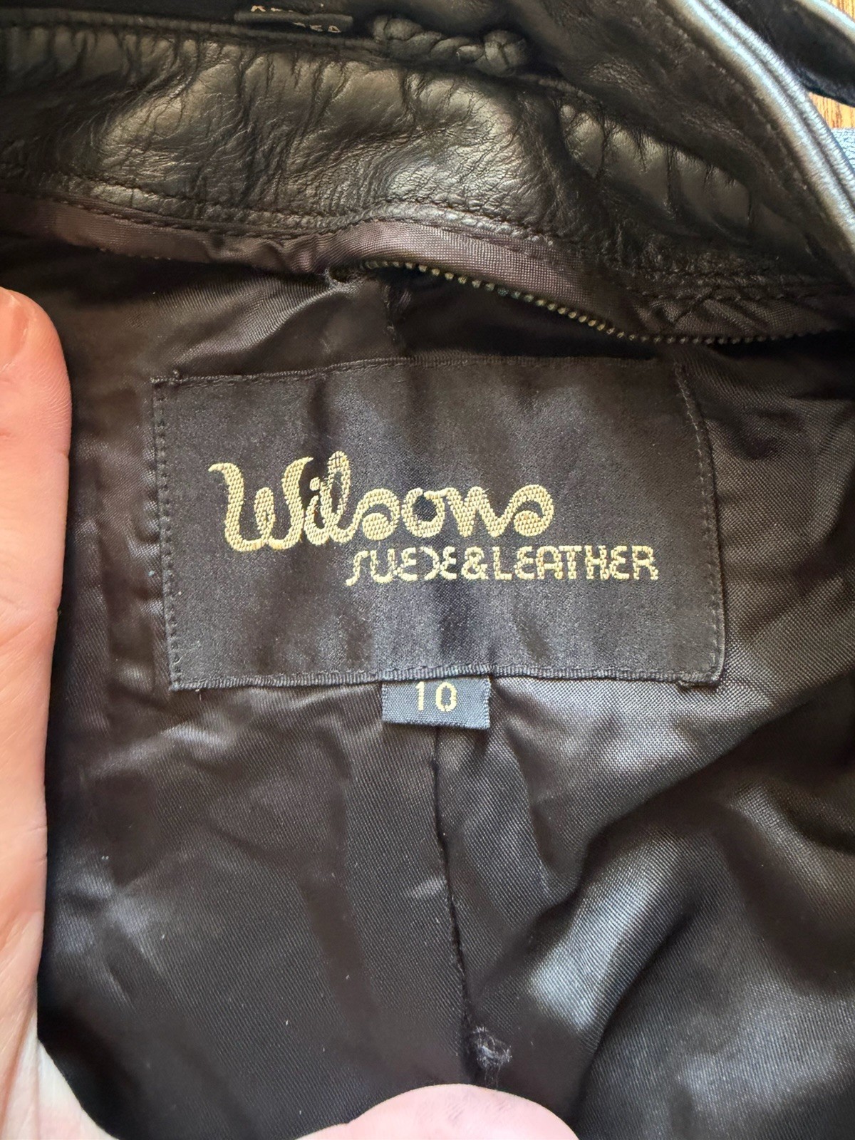 Wilson’s Girls Leather Jacket Size 10. Black – Genuine Leather. Vintage Style