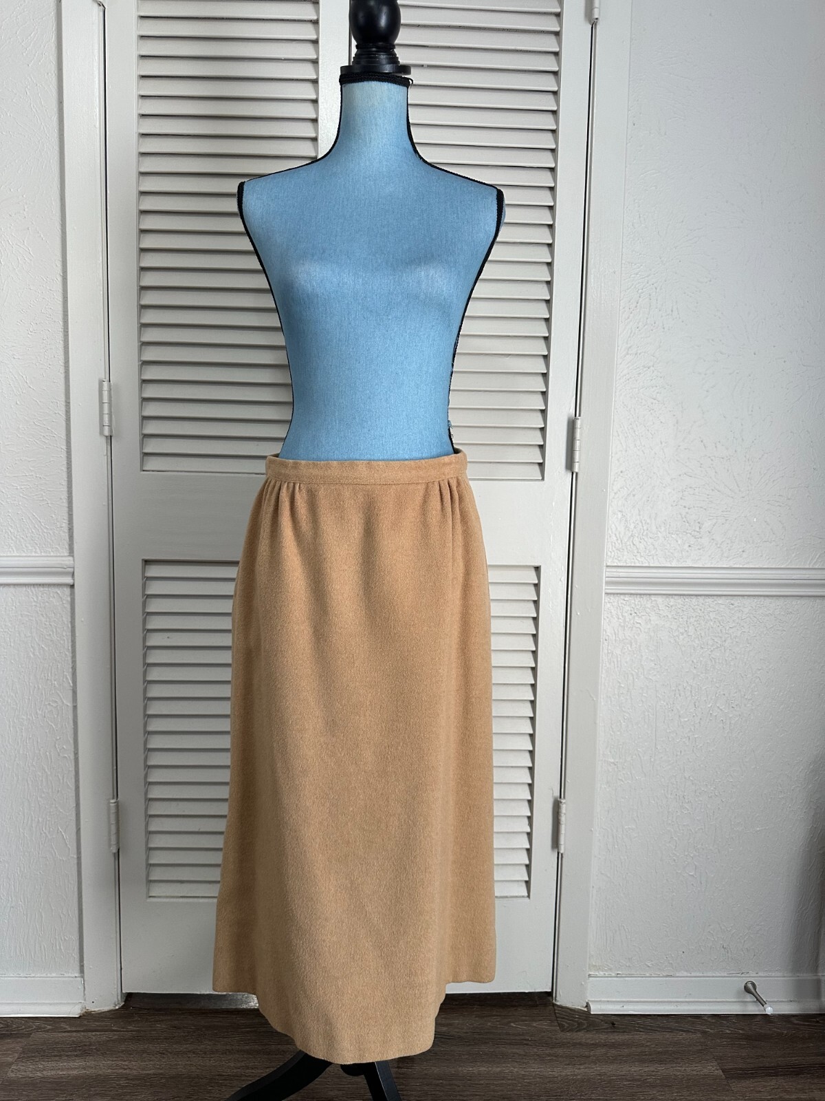 Vintage 1980’s 1990’s Camel Midi Skirt A Line Tan Lined Size 12