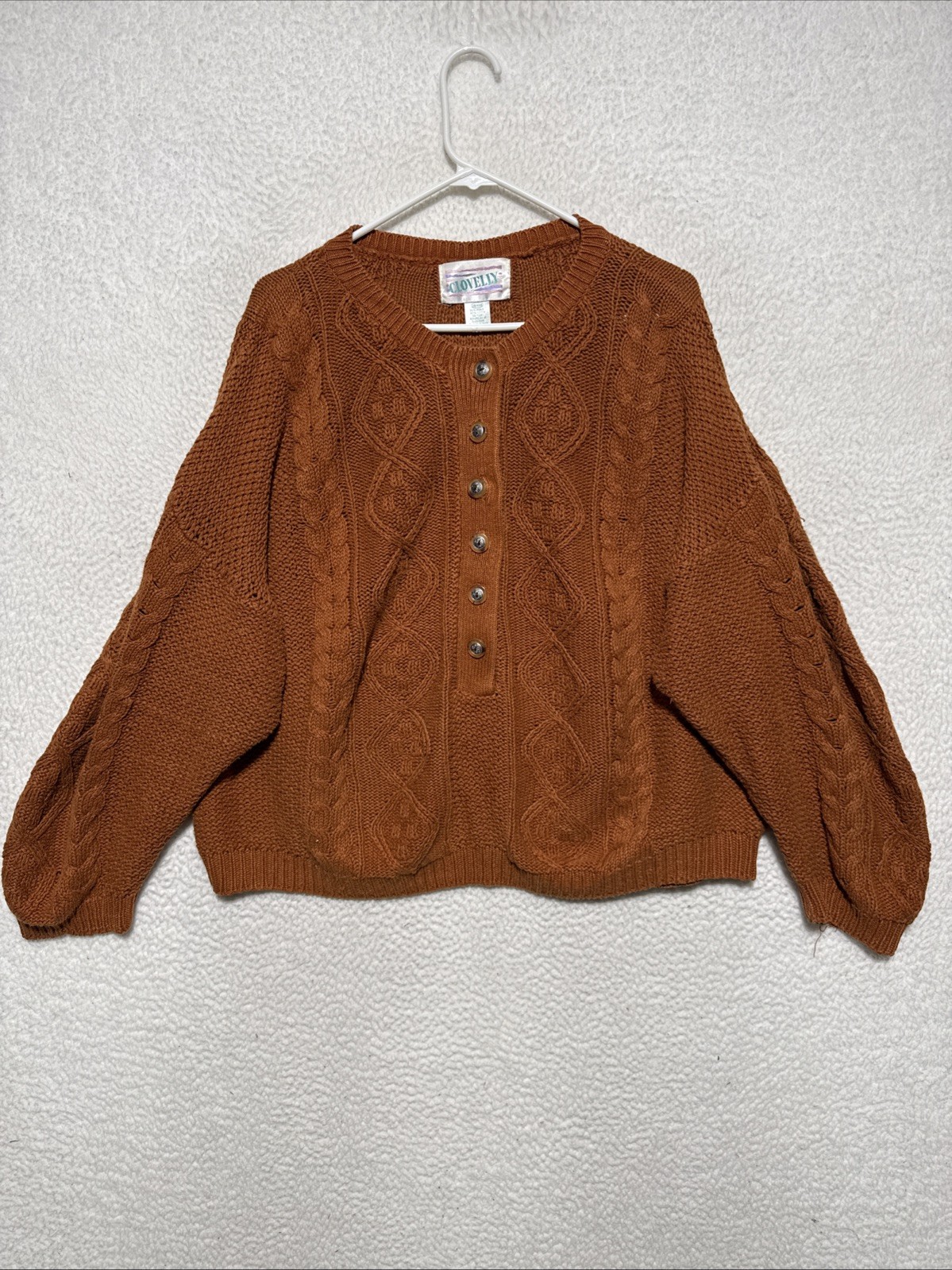 VTG 90’s Clovelly Taylor Swift Style Half Button Chunky Knit Sweater 24W