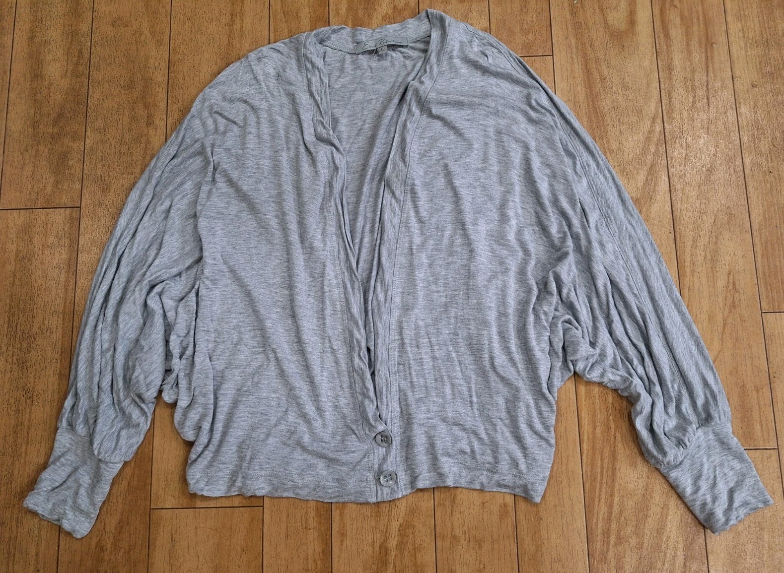 Vintage Emil Rutenberg Women’s Large Gray Cardigan Jacket Dolman Sleeve 2 Button
