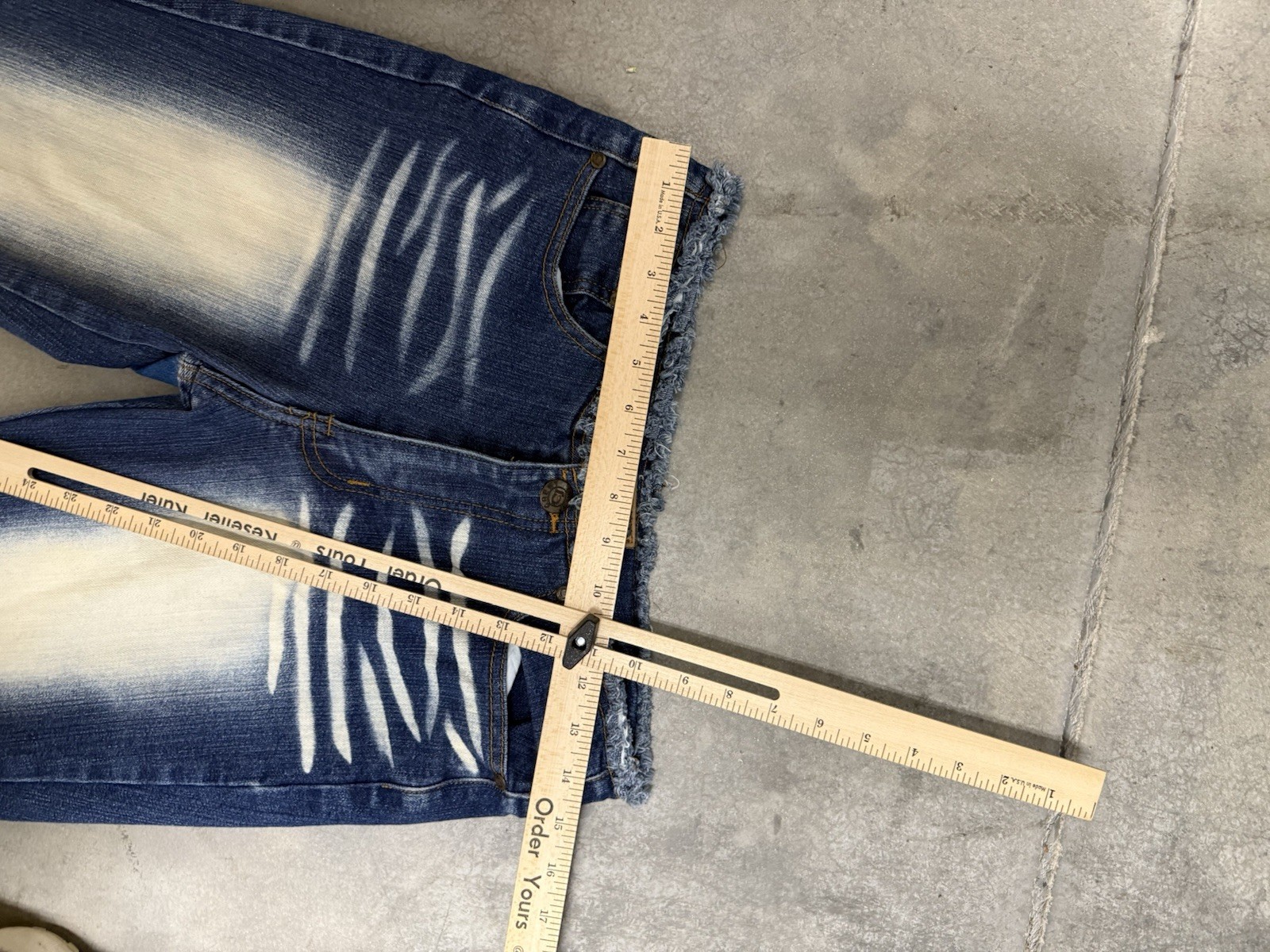 CREST VINTAGE Y2K BOHO DENIM JEANS 7/8 RETRO FLARED HIPPIE DISTRESSED