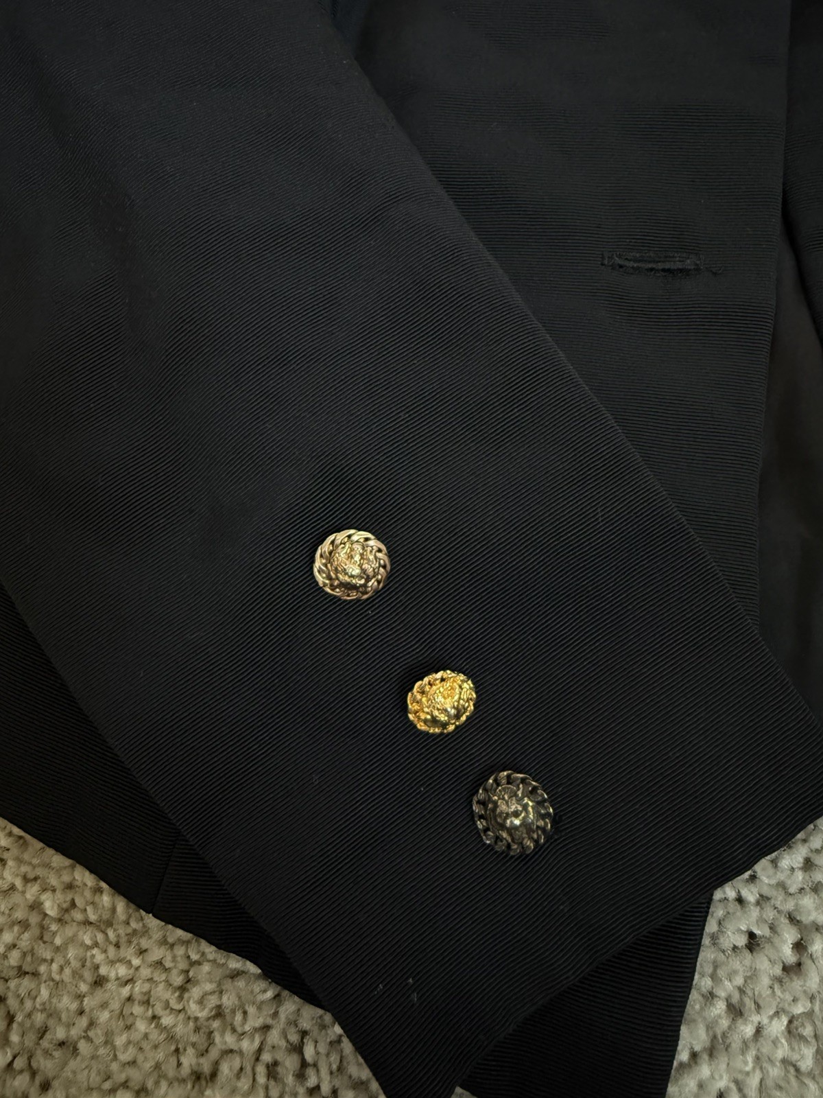 Vintage vicky tiel couture blazer Black Size Xs/s Gold Buttons Elegant Paris