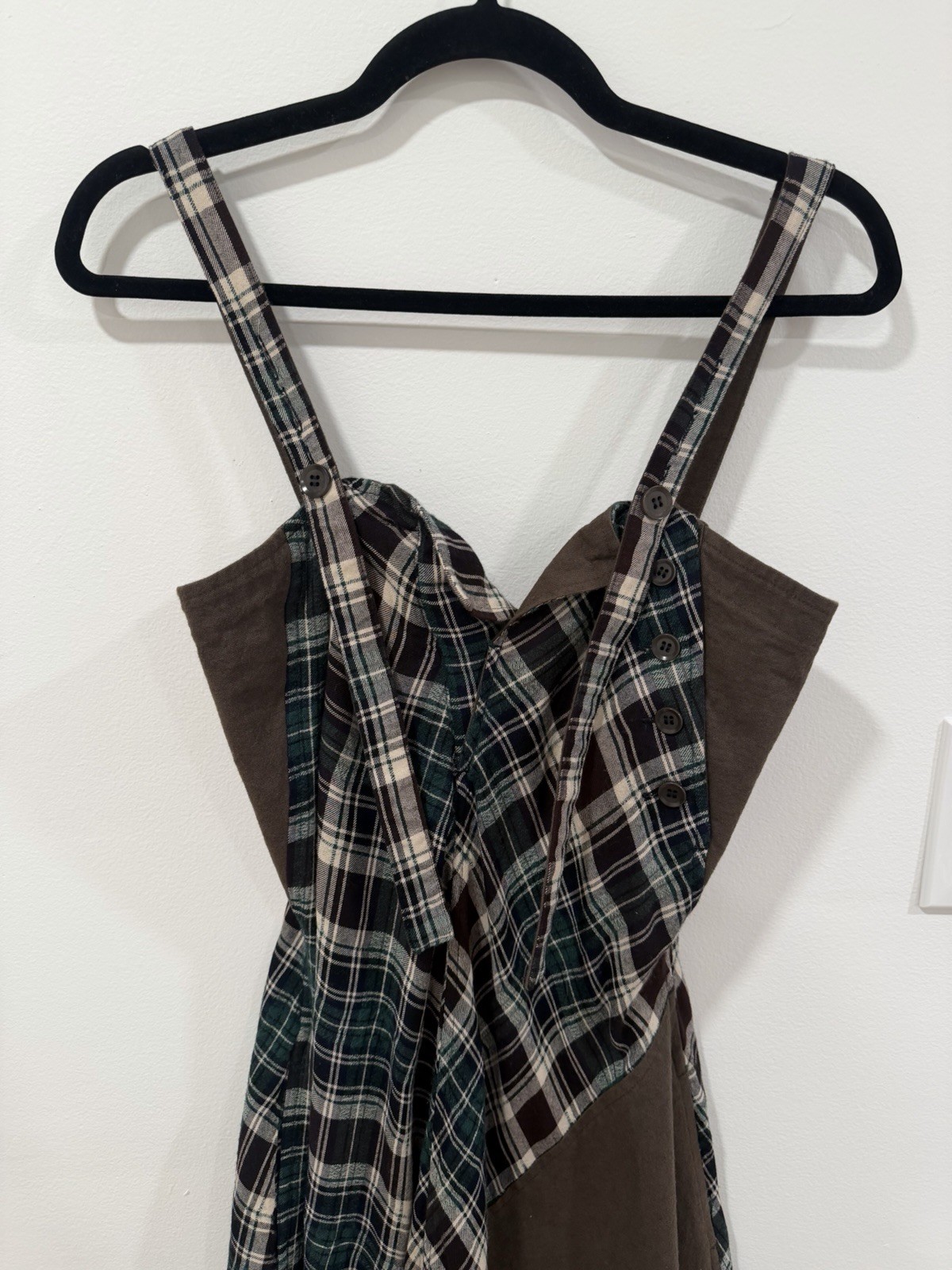 Y’s Yohji Yamamoto Asymmetrical Plaid Linen Cotton Sz S Made/Purchased in Japan