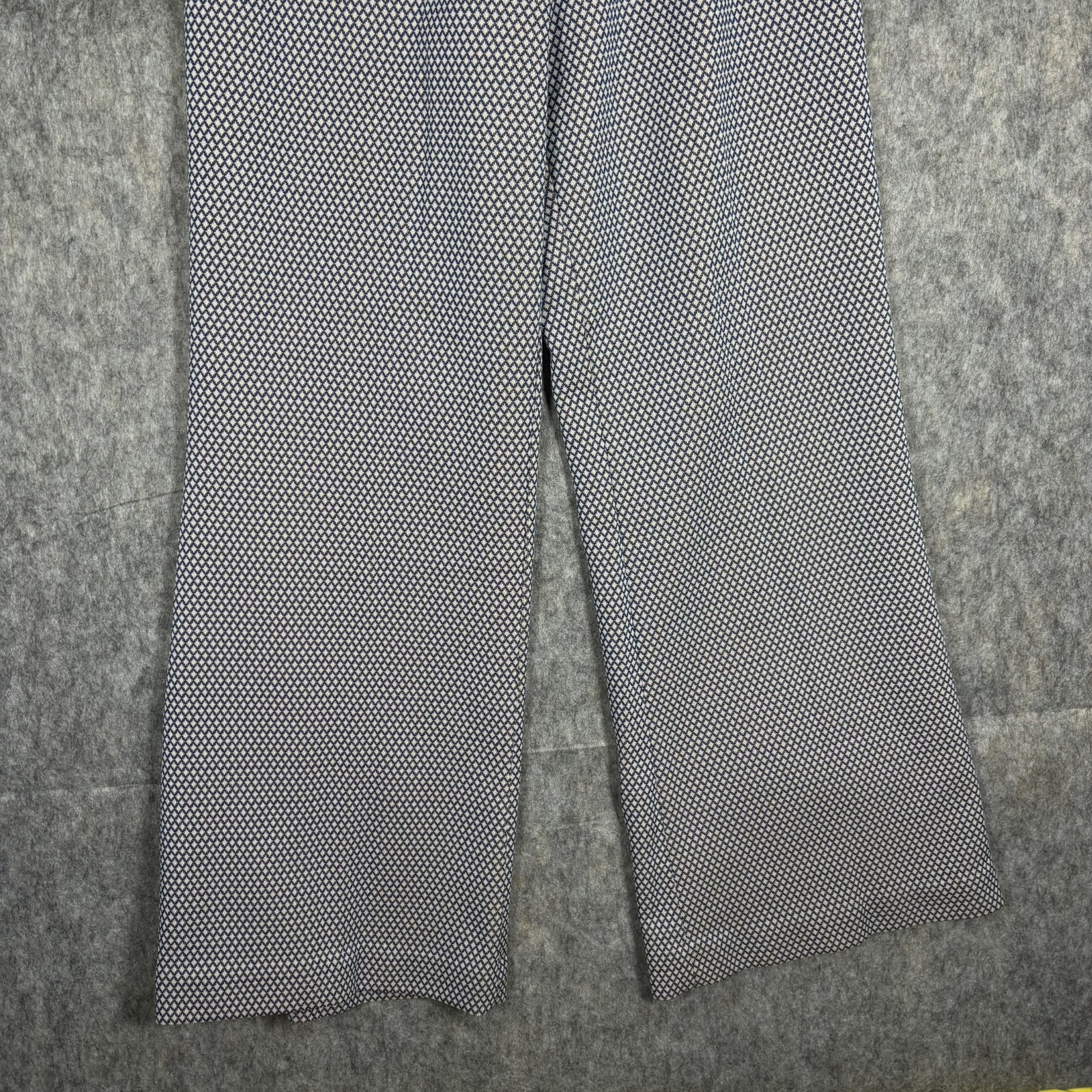 Vintage 1970s Polyester Flare Pants Women’s 28 x 28 Plaid Disco Stretch Blue