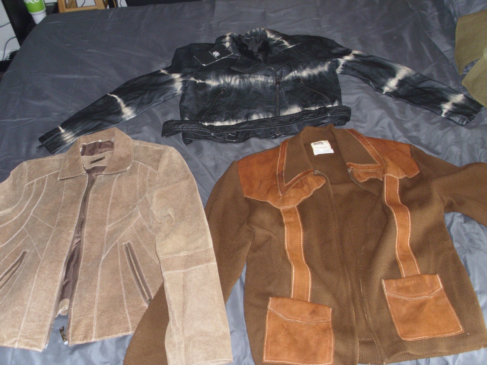 Lot of 3 Vintage Mont.Ward Orlon Acrylic Swet.Rock & Republic, i e Leather Coats