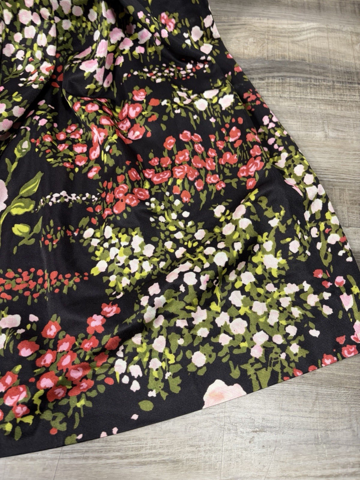 Vintage R&K Velvet & Floral maxi dress 1970s SIZE 12 See Measurements In Photos