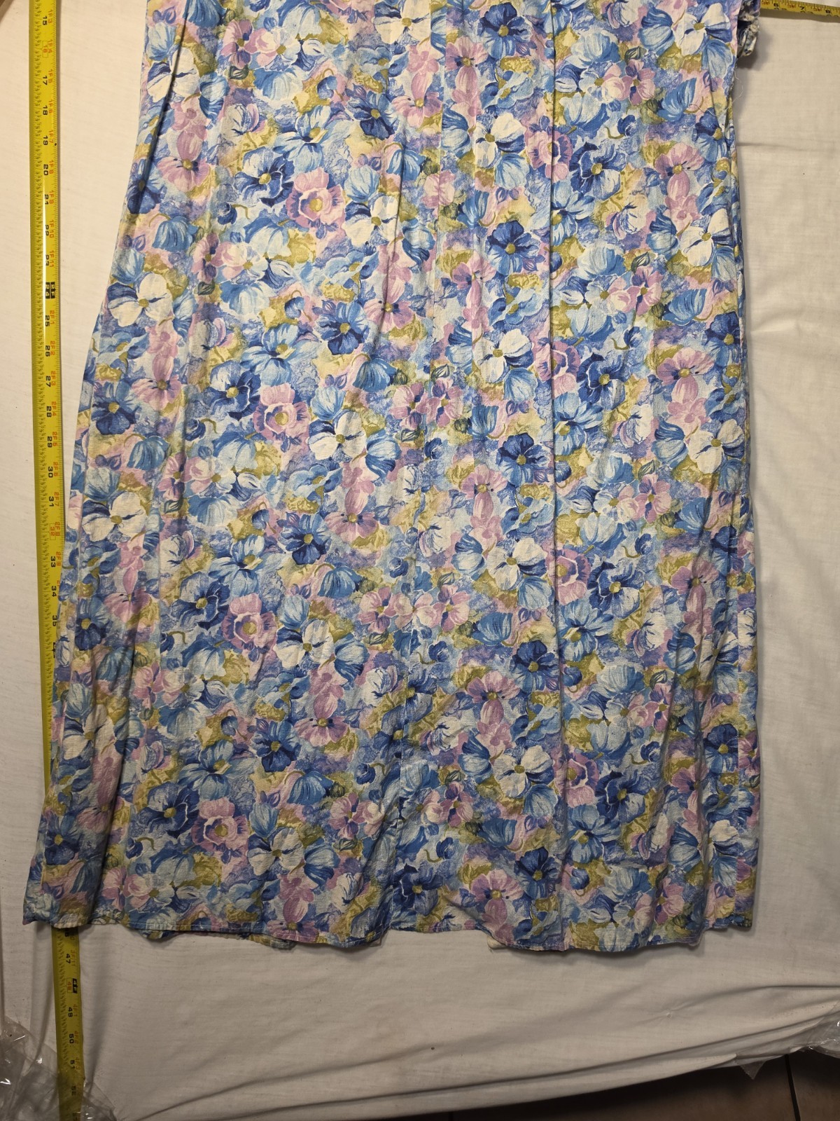 Vintage House Dress Small Lounge Mumu Pastel Floral Nightie No Tag