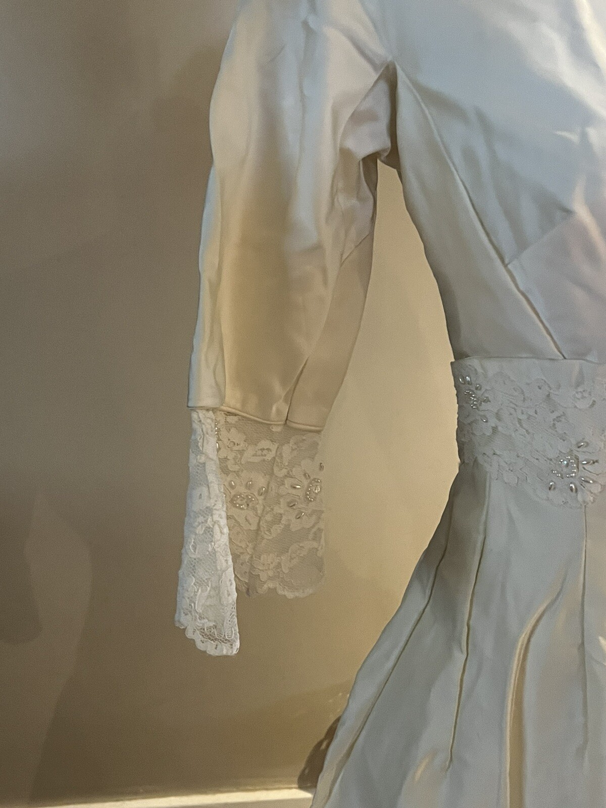 Vintage Alfred Angelo Edythe Vincent 1940-1950’s Taffeta And Lace Wedding Dress