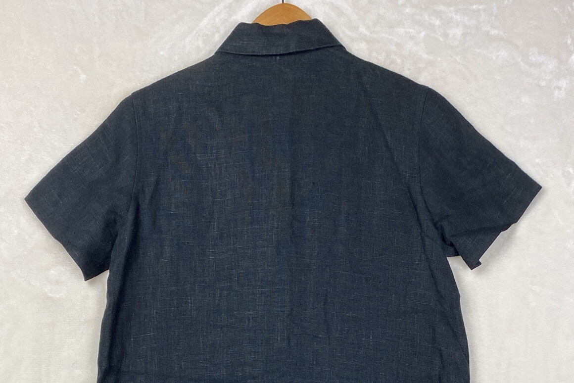 Vintage Harve Benard Maxi Dress Womens Medium Black 100% Linen Heavy Minimalist