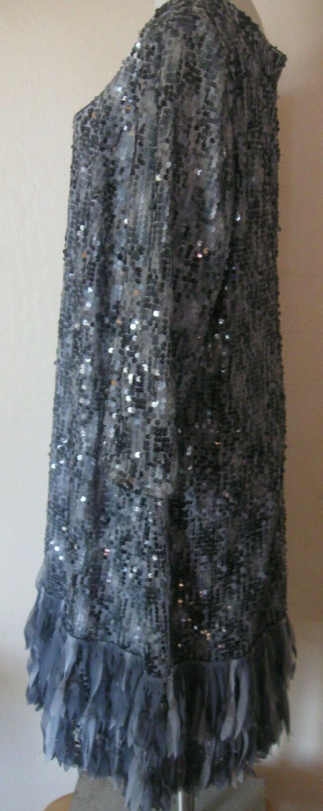 Vintage Silver Sequin Dress Ignite Evening wispy Sparkle Glitzy Dance Dressy 24W