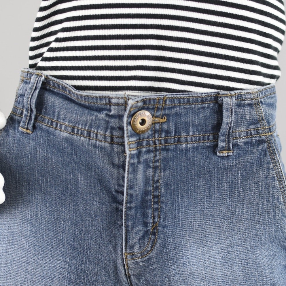 Y2K Faded Glory Utility Jean Shorts, Women’s Size 10, 32″ Waist