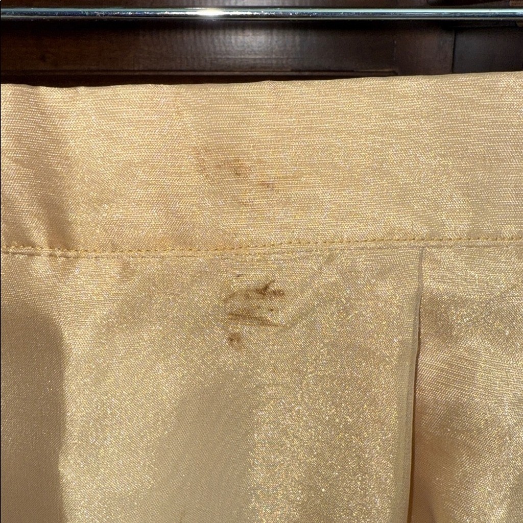 Vintage chic gold two piece Watters & Watters formal peplum top skirt set XS