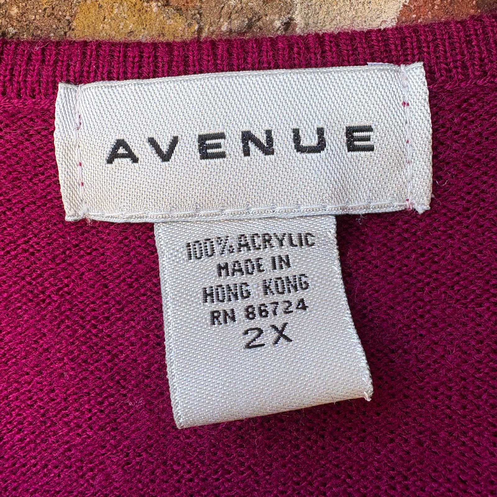 Vintage Avenue Fuchsia Short Sleeve Knit Top Size Womens 2X