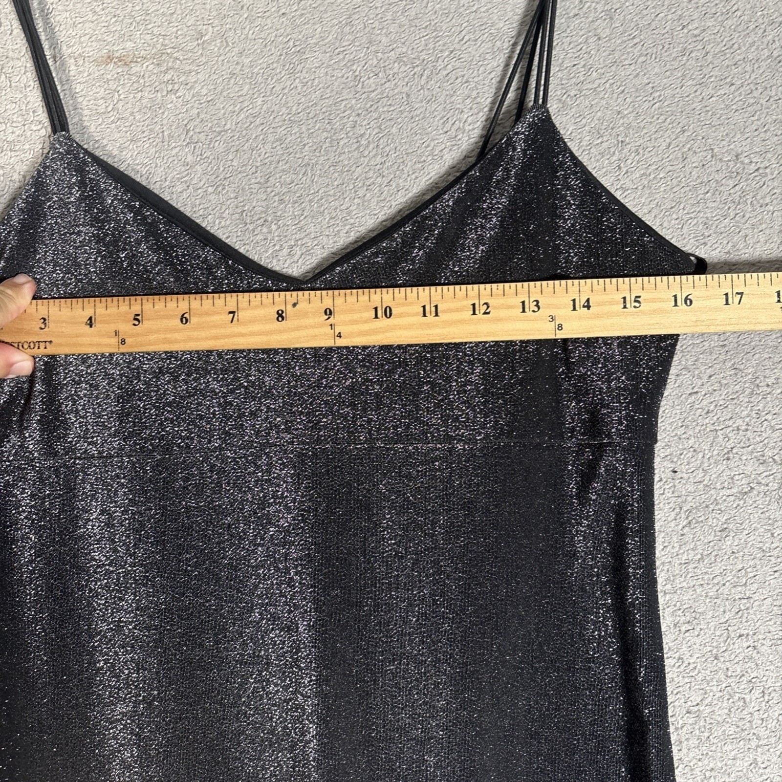 Byer Too California Vintage 90s Black Silver Metallic Shimmer Maxi Dress Fits S